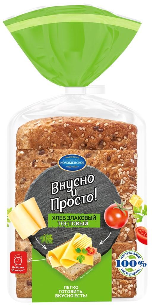 Хлеб Коломенское Тостовый злаковый в нарезке, 250 гр., флоу-пак