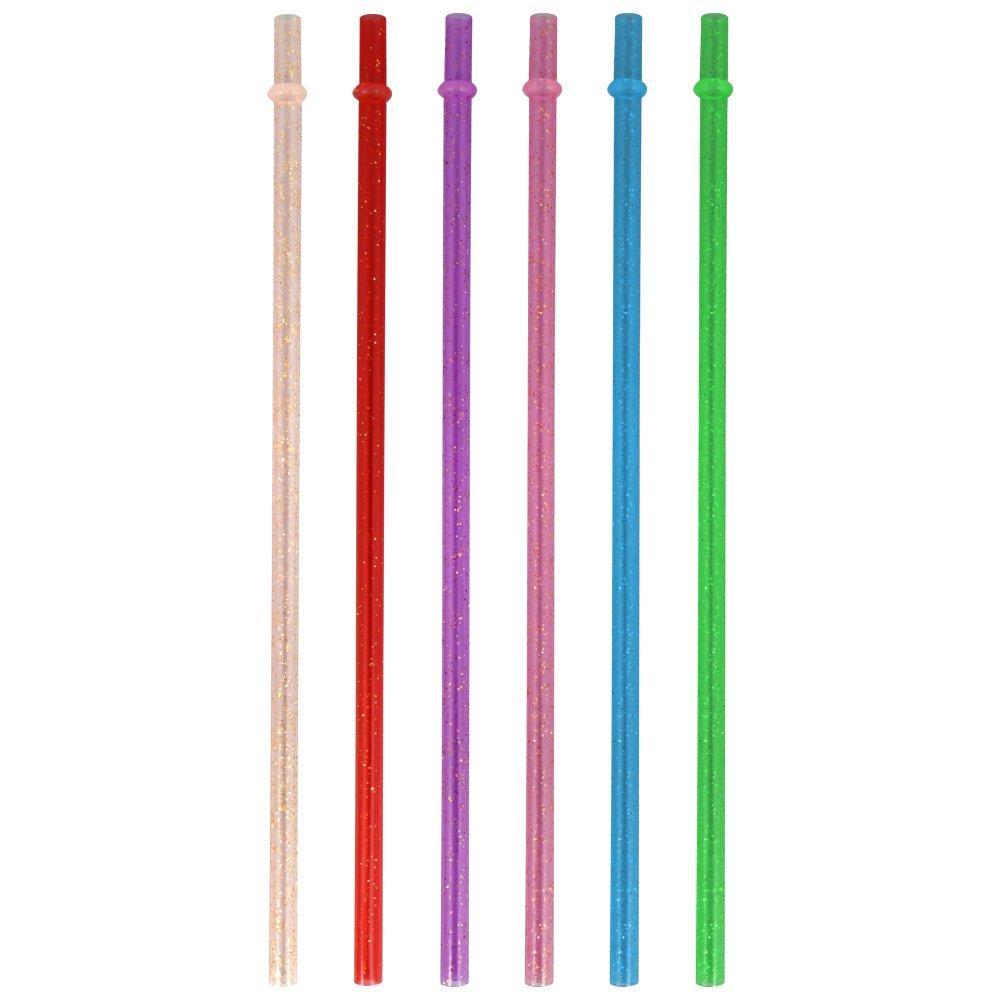 Трубочки для коктейля Мультидом блестки 6 штук 25,5 см., пакет