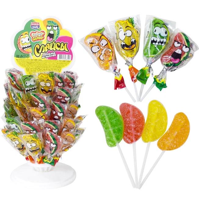 Мармелад на палочке Канди Клаб Crazy Gummy Слайсы 13 гр., обертка