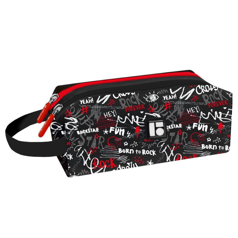 Пенал Berlingo Rockstar 200х80х90 2 отделения полиэстер, пакет