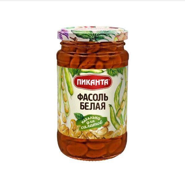 Фасоль белая Пиканта в собственном соку, 360 гр., стекло