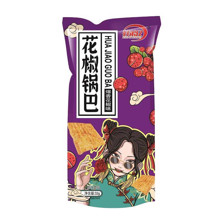 Чипсы Hao Di Xiong рисовые с ароматным сычуаньским перцем 35 гр., дой-пак