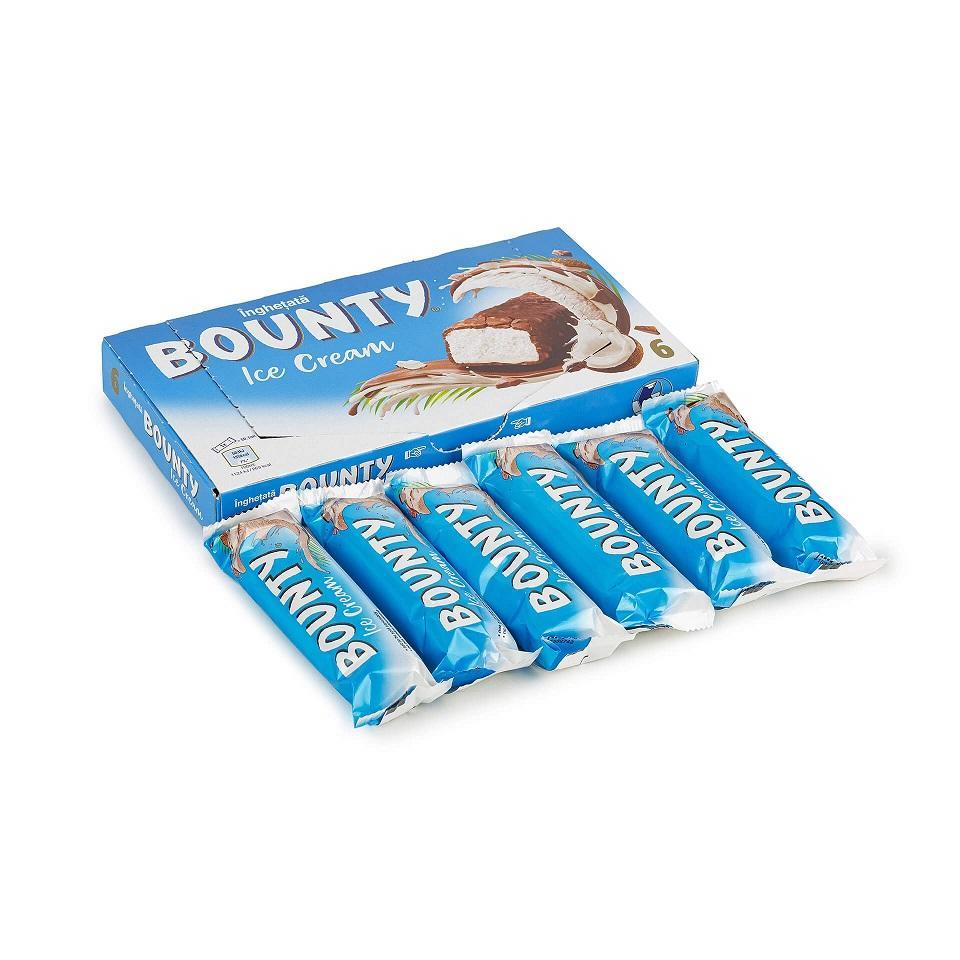 Мороженое Bounty батончик с кокосом в глазури с печеньем 39,1 гр., флоу-пак
