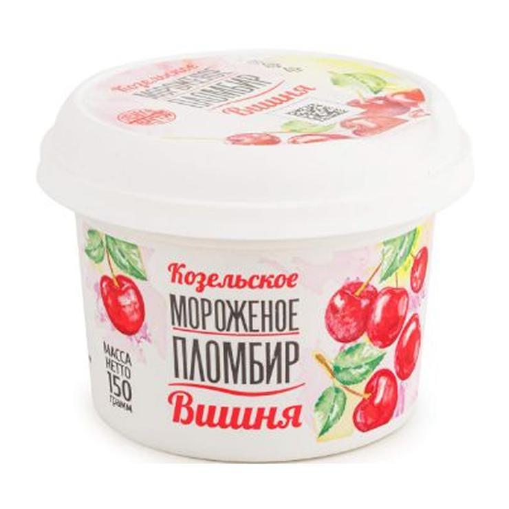 Мороженое Козельское пломбир с вишней 13,5% 150 гр., стакан