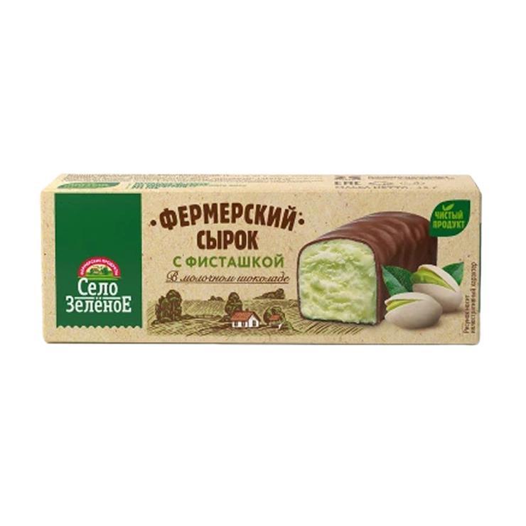 Сырок глазированный Село Зеленое творожный фисташка 20% 45 гр., картон