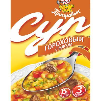 Суп быстрого приготовления Приправыч Гороховый с мясом, 60 гр., пластиковая упаковка