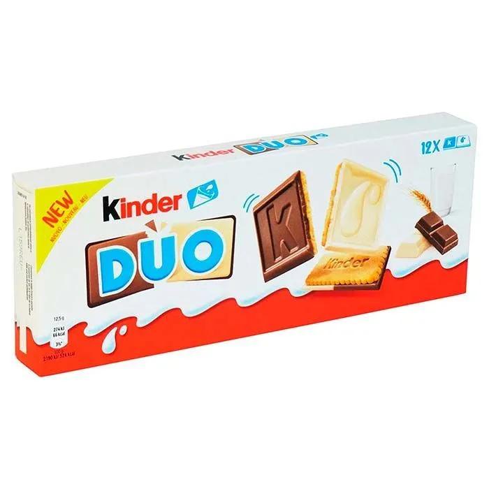 Печенье Kinder Duo молочный и белый шоколад 150 гр., картон