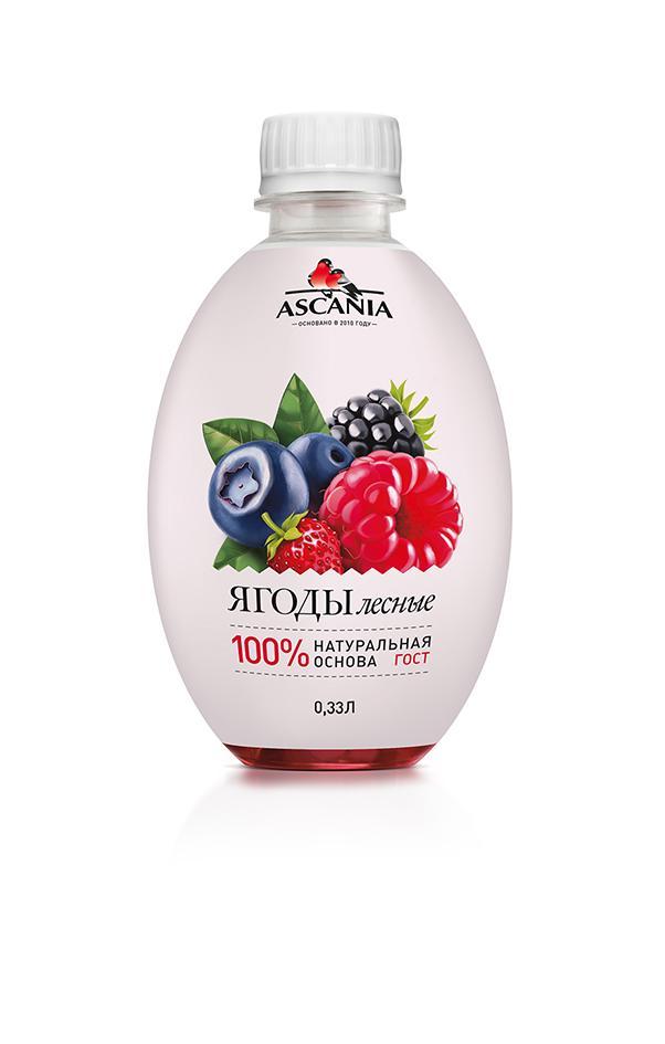 Напиток газированный Ascania лесные ягоды 330 мл., ПЭТ