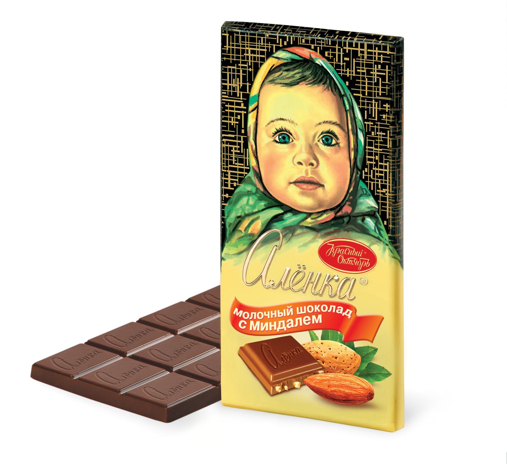 Шоколад Алёнка Миндаль 100 гр., обертка
