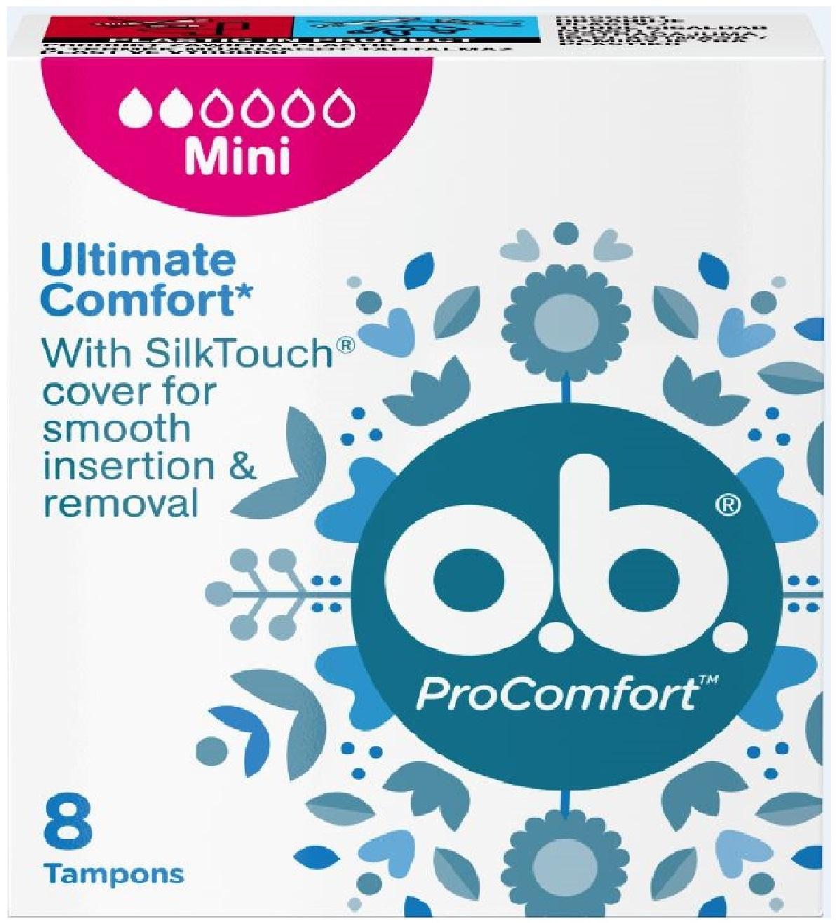 Гигиенические тампоны O.B. Procomfort Mini 8 штук, картон