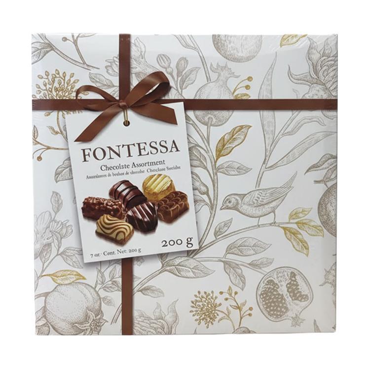 Конфеты Fontessa пралине в темном молочном и белом шоколаде 200 гр., картон