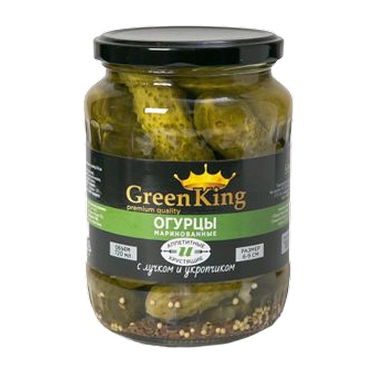 Огурцы Green King маринованные 6-9 см 720 мл., стекло