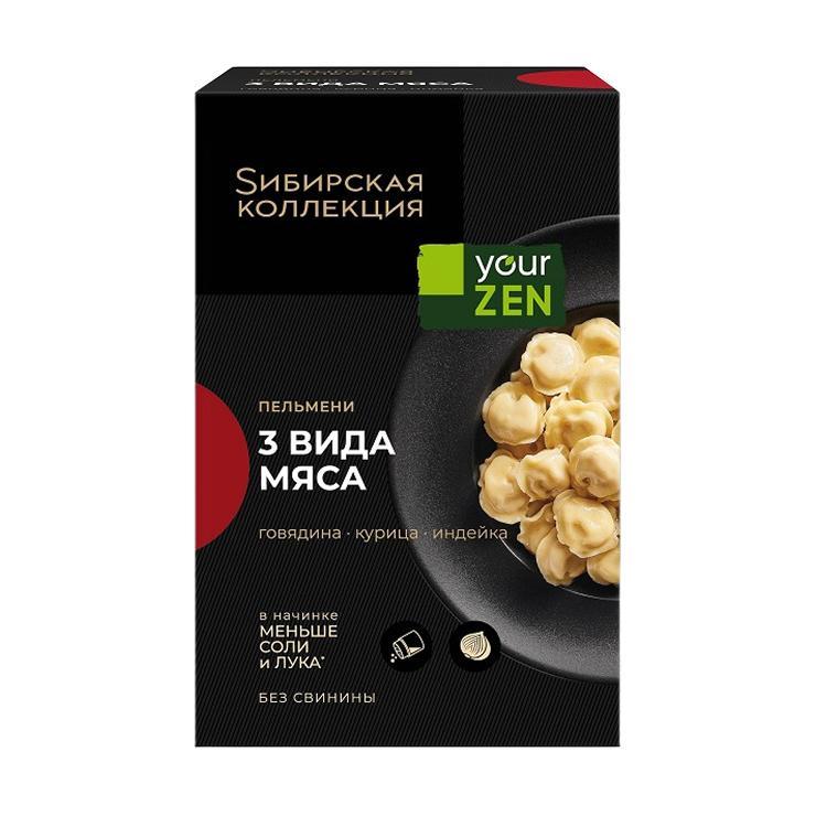 Пельмени Sибирская Коллекция Your ZEN 3 вида мяса 500 гр., картон