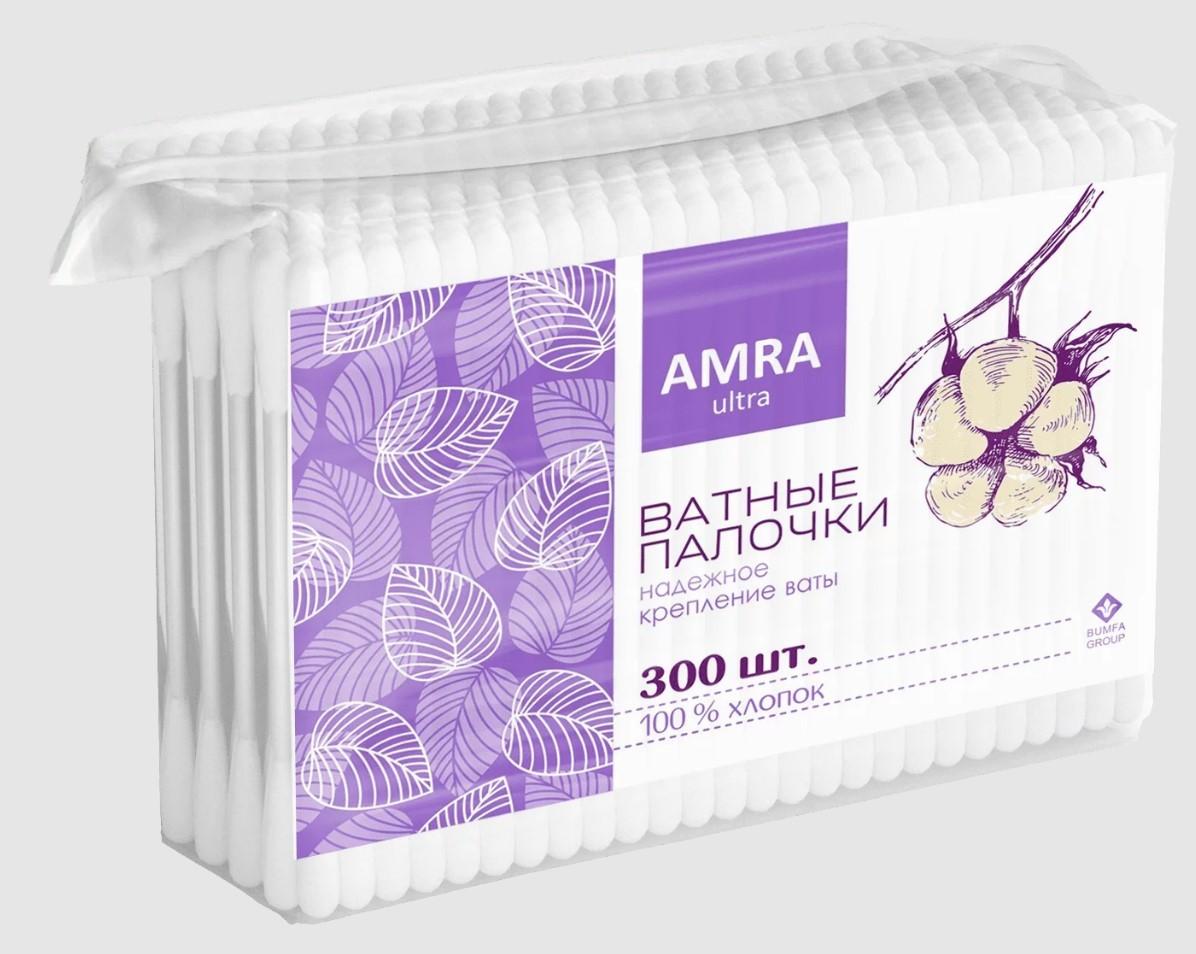 Ватные палочки Amra 300 шт., пакет