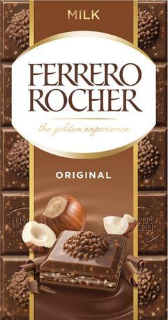 Шоколад Ferrero Rocher молочный 90 гр., флоу-пак