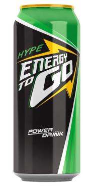 Напиток безалкогольный тонизирующий газированный , Hype, Energy to Go, 450 мл., ж/б