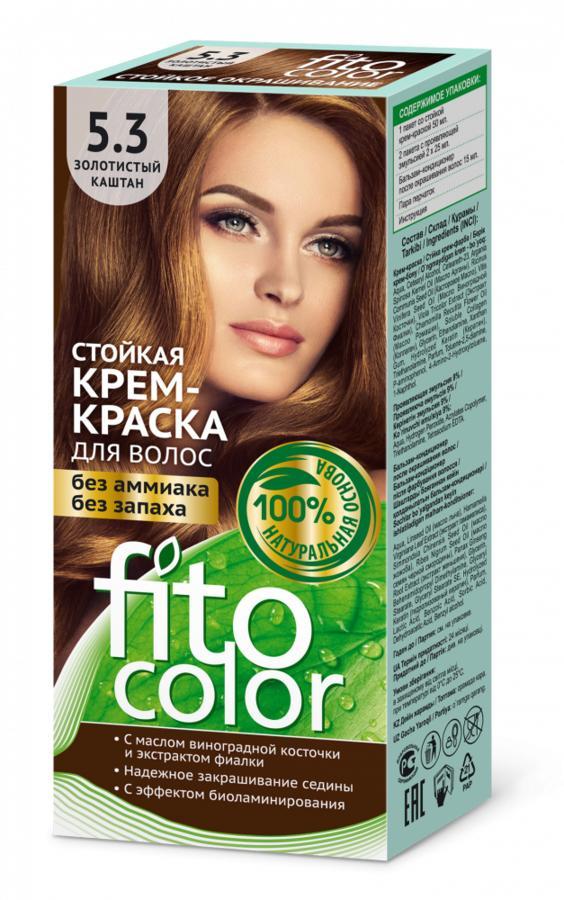 Краска для волос Fito Косметик FitoColor стойкая крем-краска тон 5.3 золотистый каштан, картон