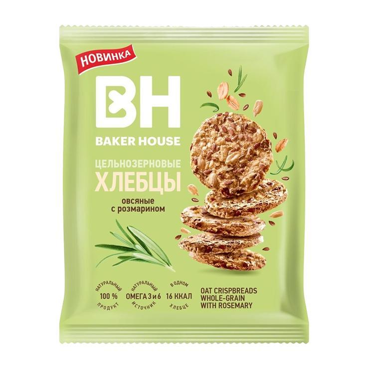 Хлебцы Baker House цельнозерновые овсяные с розмарином 50 гр., флоу-пак