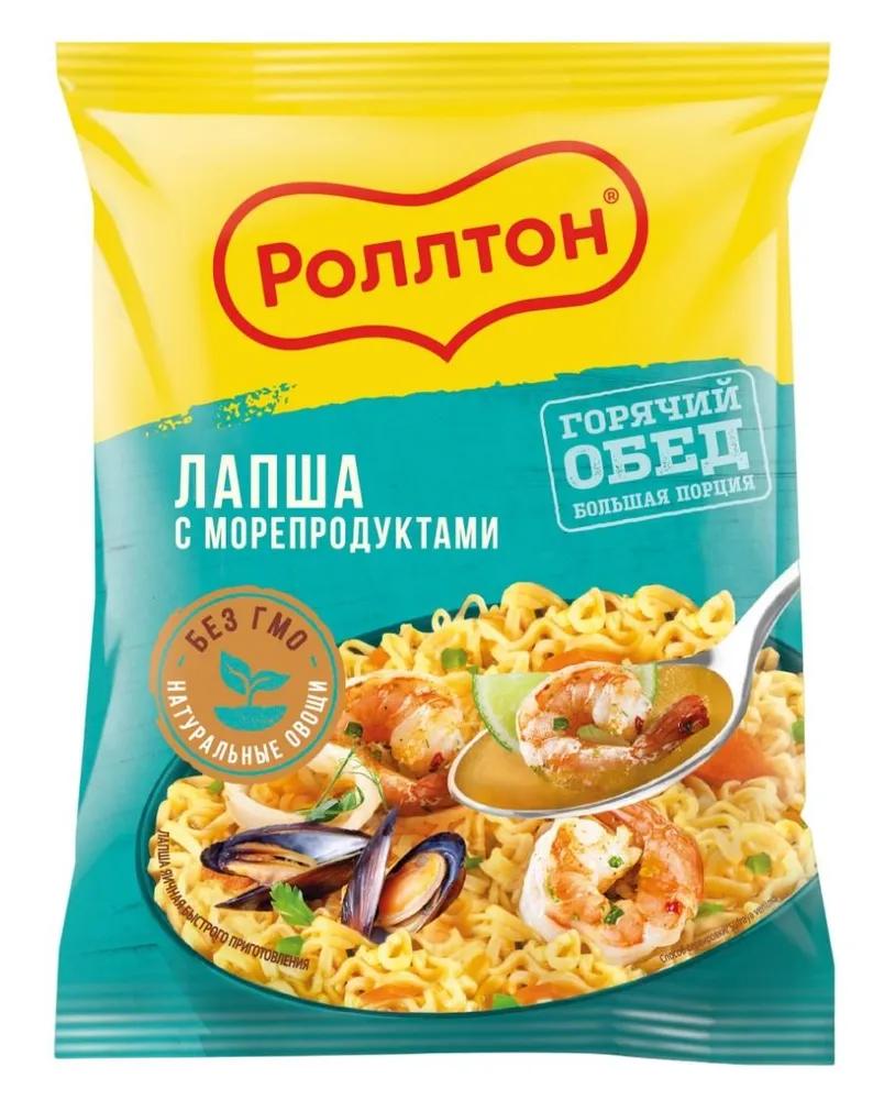 Лапша быстрого приготовления Роллтон яичная с морепродуктами 85 гр., флоу-пак