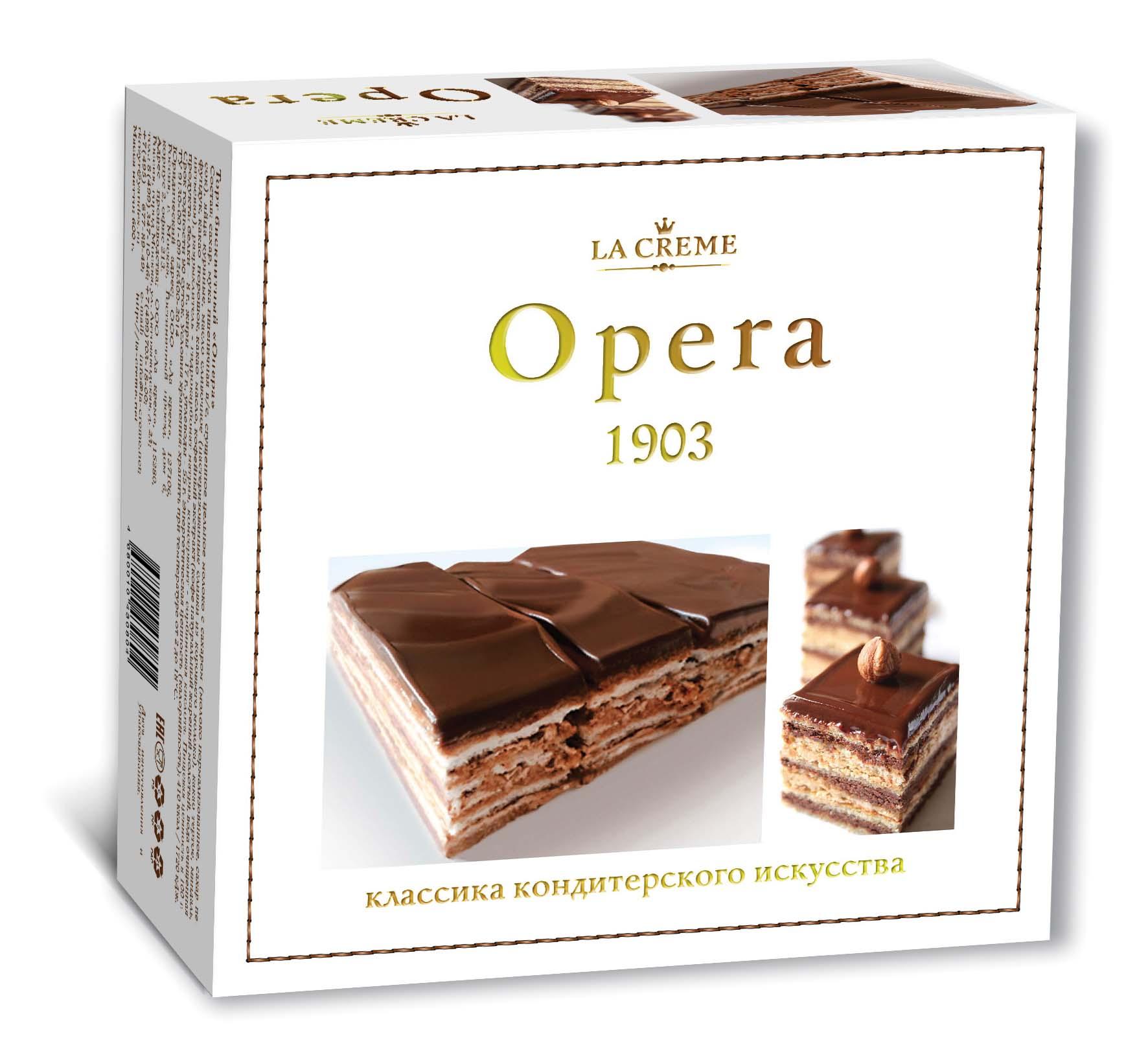 Торт La Creme Opera бисквитный 600 гр., картон