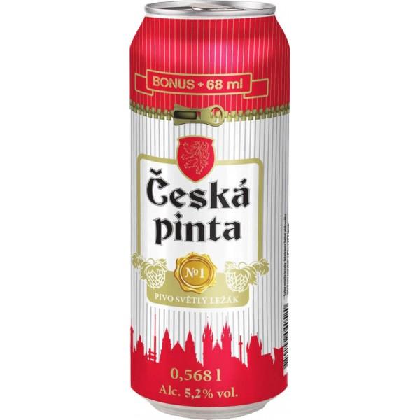 Пиво светлое фильтрованное 5,2% Ceska Pinta Svetly Lezak, 568 мл., ж/б