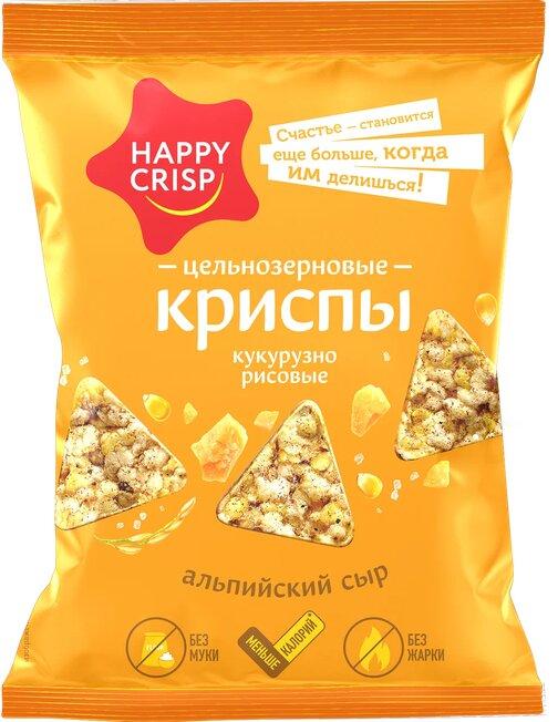 Чипсы цельнозерновые Happy crisp Альпийский сыр