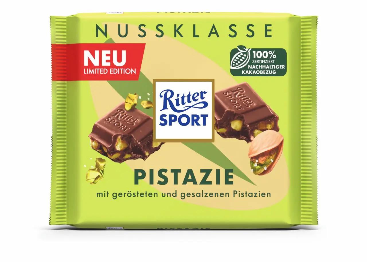 Шоколад Ritter Sport фисташка молочный 100 гр., флоу-пак