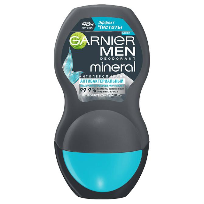 Антиперспирант Garnier Men Mineral эффект чистоты роликовый 50 мл., пластик