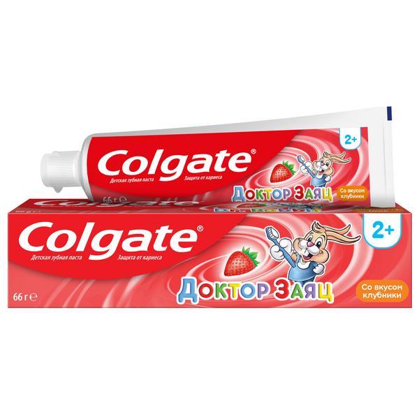 Зубная паста Colgate Доктор заяц со вкусом клубники 2+ 50 мл., туба