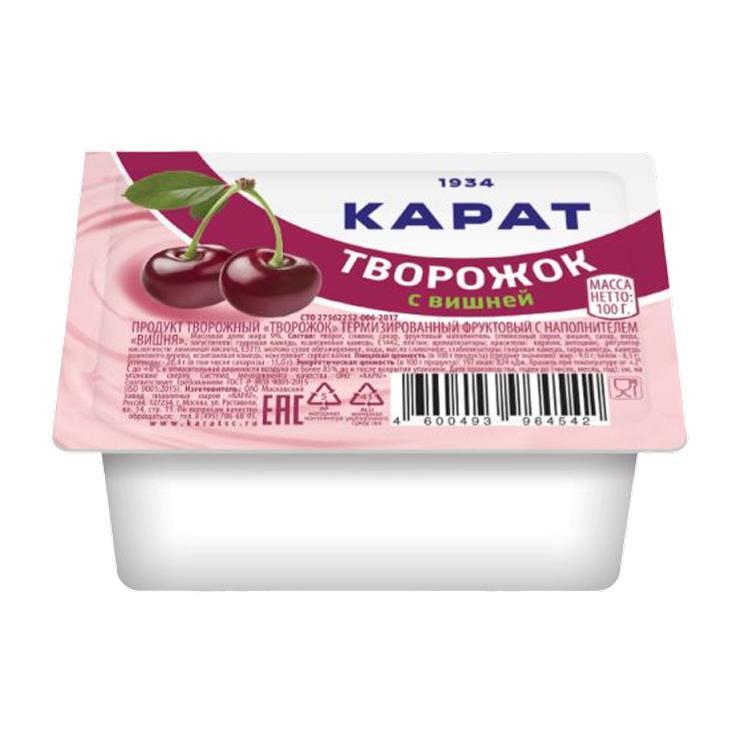 Творожок Карат вишня 9% 100 гр., пластик