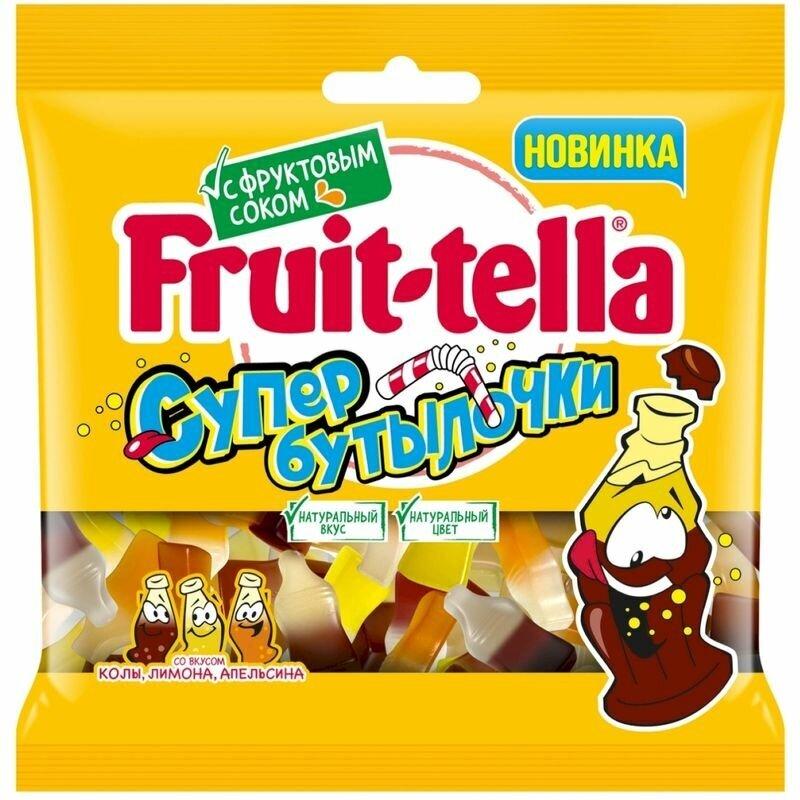 Мармелад жевательный Fruit-tella кола апельсин лимон супер бутылочки 100 гр., флоу-пак