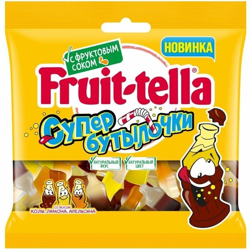 Мармелад Fruit-tella Супер Бутылочки Кола апельсин лимон 100 гр., флоу-пак