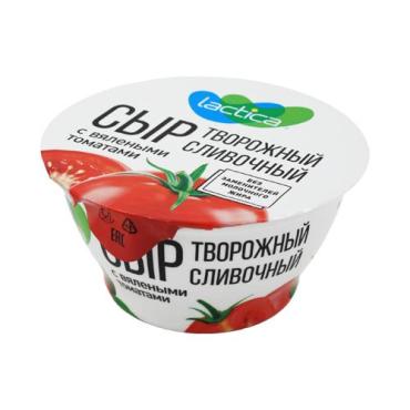 Сыр Lactica творожный сливочный с вялеными томатами мдж 60%, 140 гр., ПЭТ