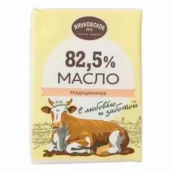 Масло Внуковское сладко-сливочное традиционное 82,5%, 180 гр., обертка