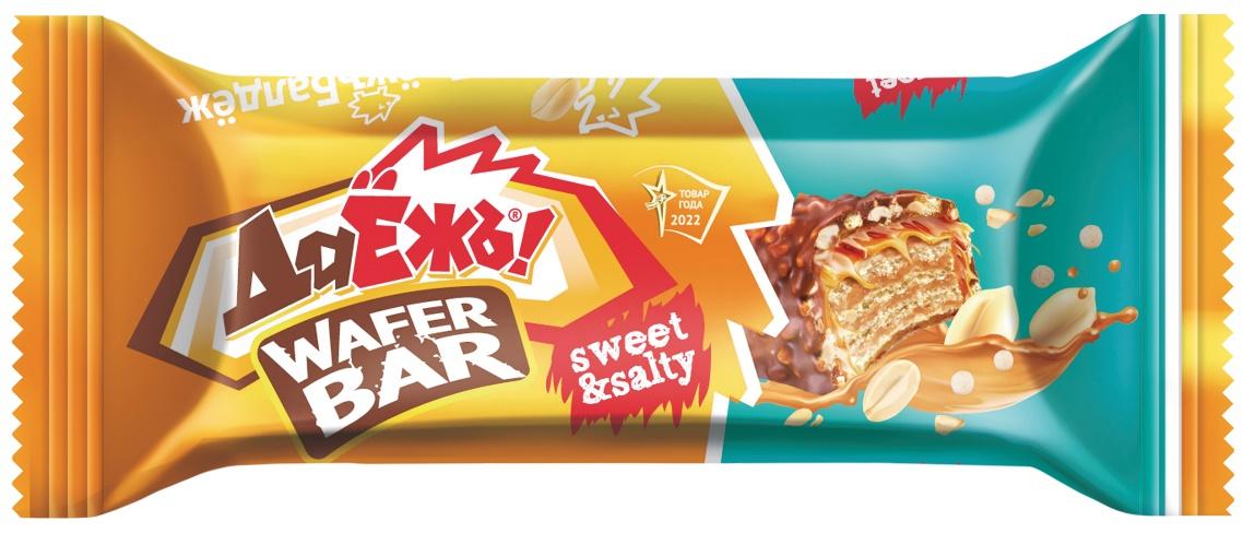 Батончик ДаЁжь Wafer Bar с карамелью арахисом и соленой карамелью 40 гр., флоу-пак