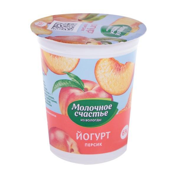 Йогурт ВМК Молочное счастье Персик 6% 200 гр., стакан