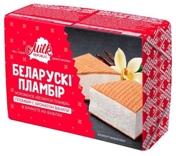 Мороженое пломбир Белорусский ванильный на вафлях 100 гр., обертка