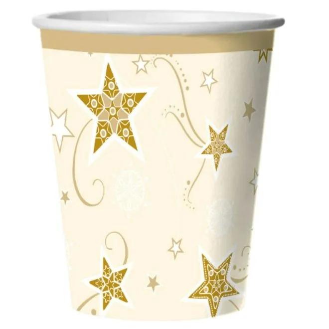 Стакан бумажный BGREEN звезды на ванили 250 мл., 10 шт., пакет