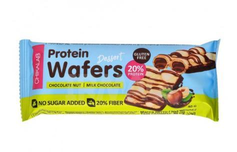 Батончик вафельный Chikalab Protein Wafers Шоколадно-ореховый десерт 40 гр., флоу-пак