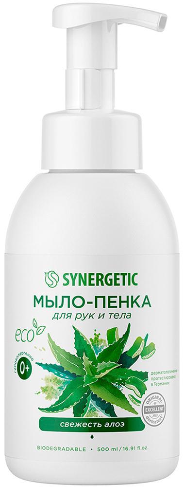 Мыло-пенка для рук и тела Synergetic Свежесть алоэ 500 мл., ПЭТ