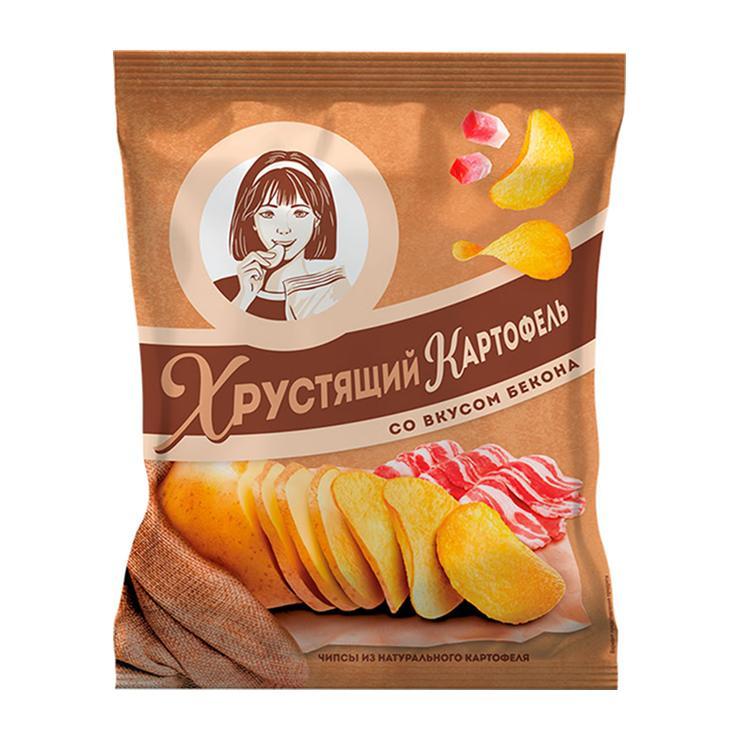 Чипсы Хрустящий картофель с беконом 160 гр., флоу-пак