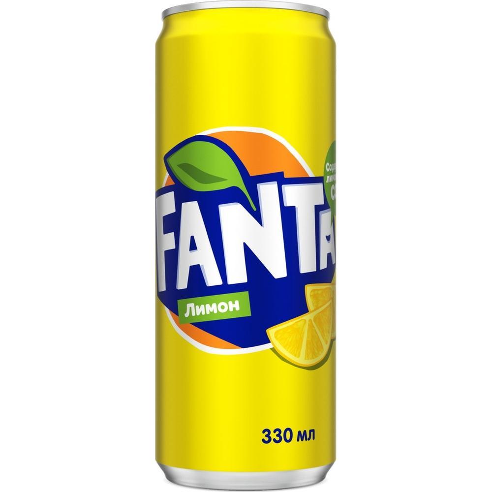 Напиток газированный Fanta лимон Польша 330 мл., ж/б