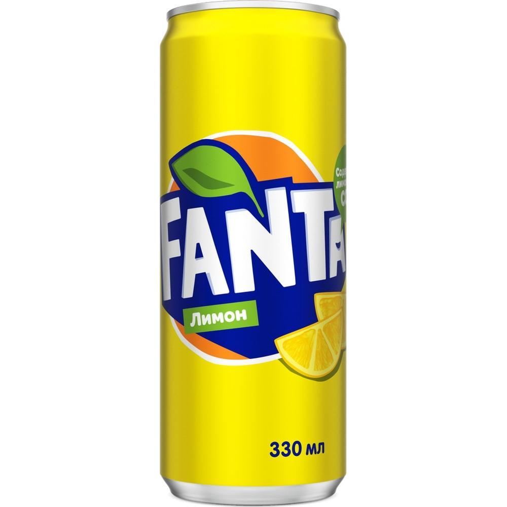 Напиток газированный Fanta Lemon лимон, Польша 330 мл., ж/б