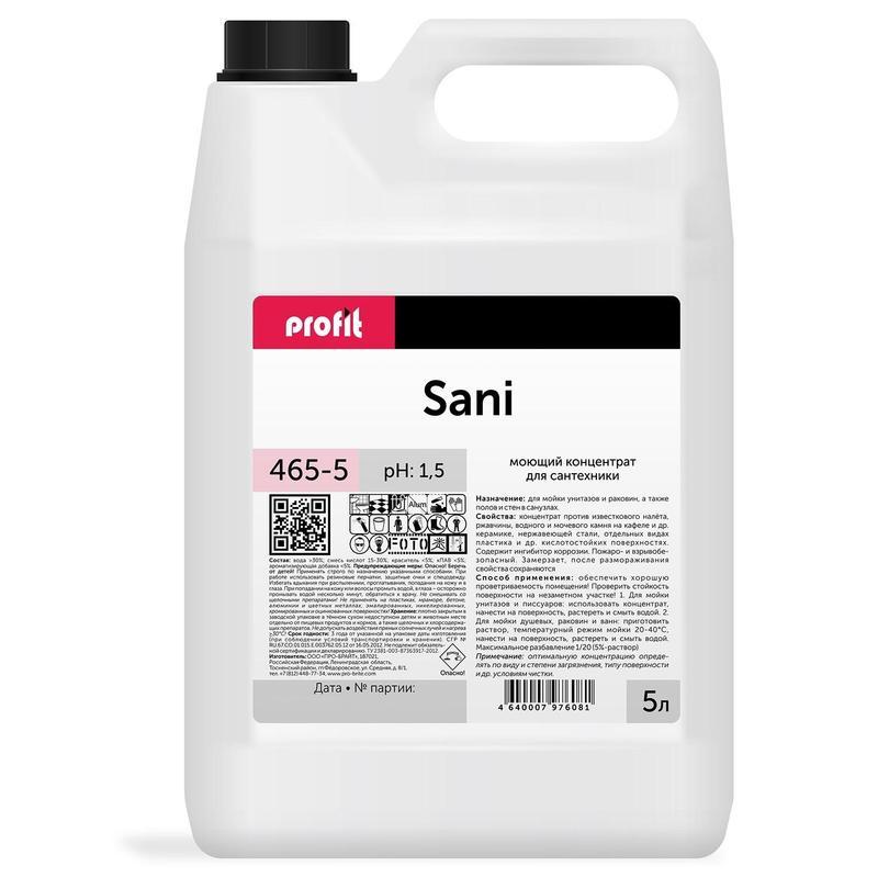 Чистящее средство Profit sani-gel для очистки сантехники концентрат, 5л., ПЭТ