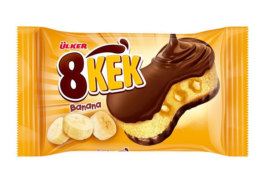 Кекс ULKER DANKEK 8KEK в какао глазури с банановым кремом 40 гр., флоу-пак