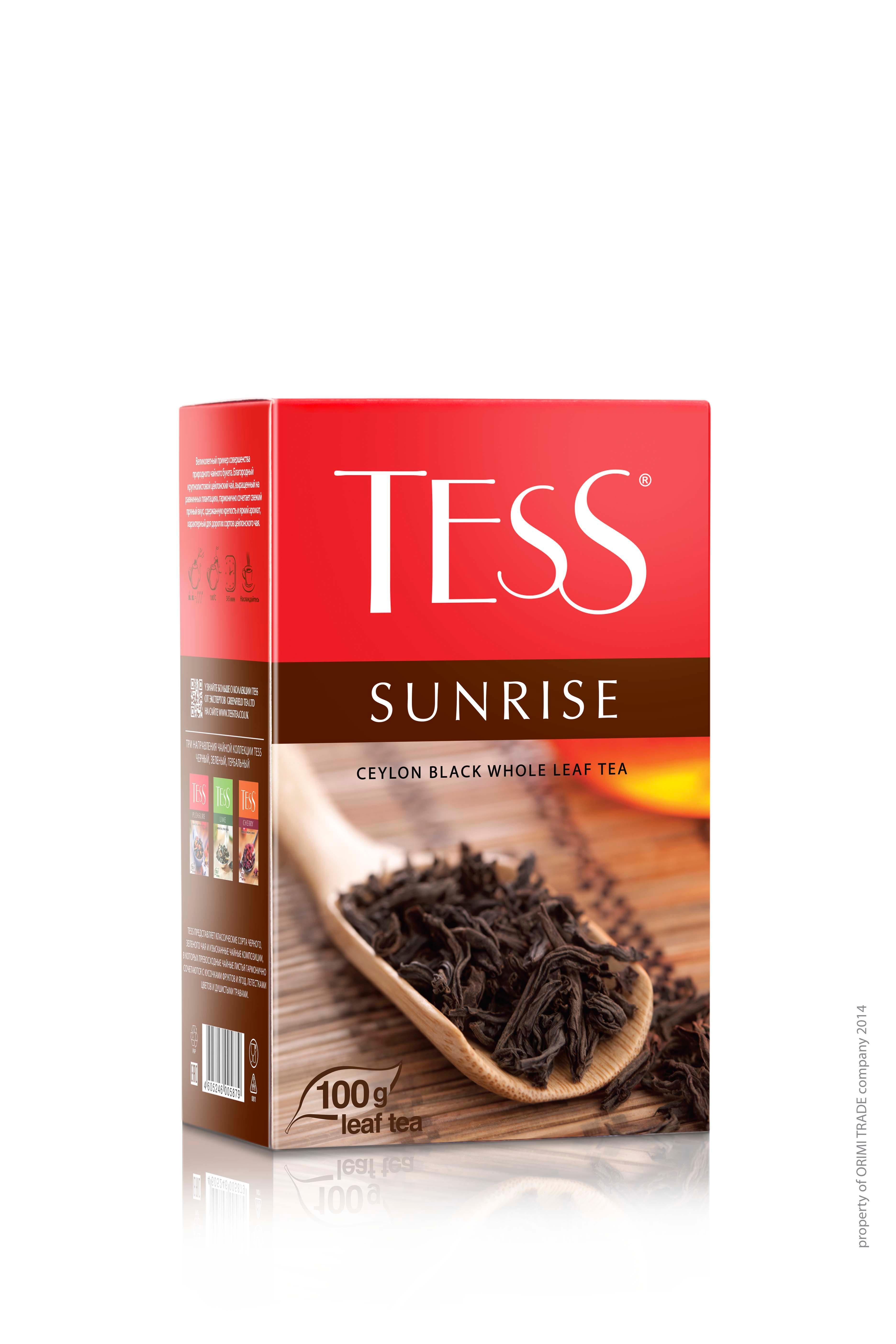 Чай Tess Sunrise черный листовой 100 гр., картон