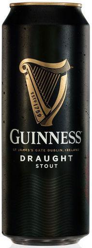 Пиво Guinness Draught Stout темное фильтрованное пастеризованное 4,2% Ирландия 500 мл., ж/б