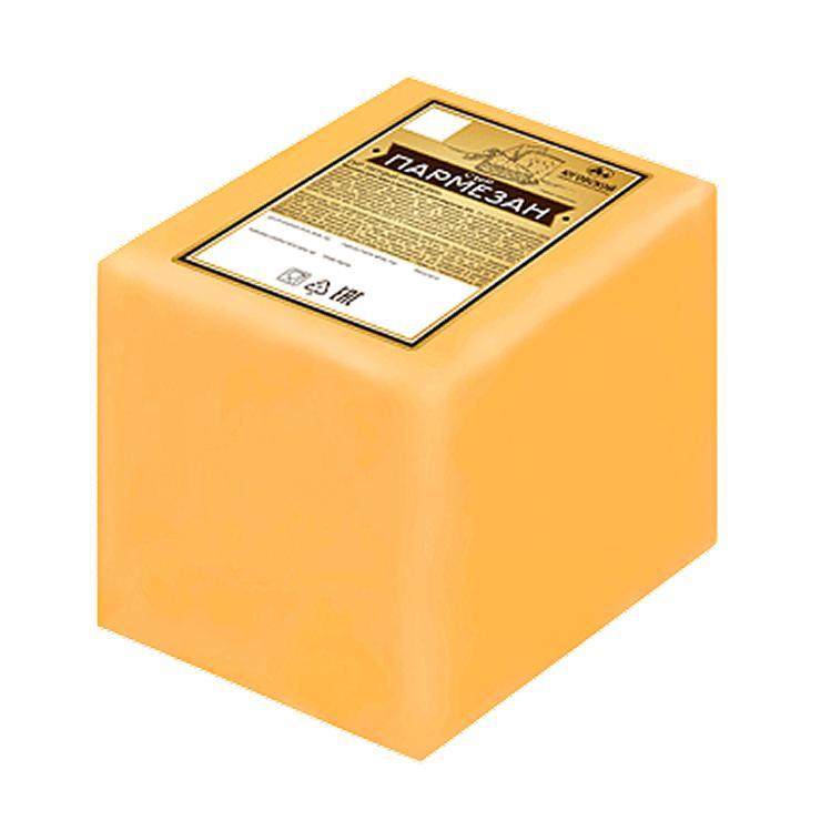 Сыр твердый Юговской КМП Пармезан 30% 1/4 бруса 1,4 кг., вакуум