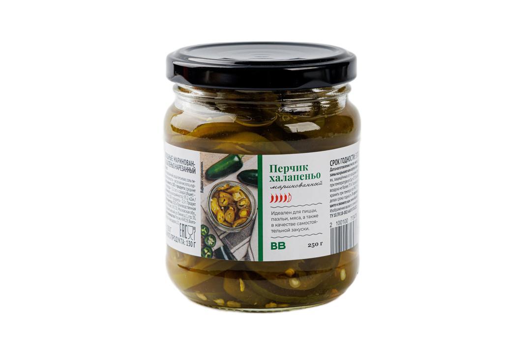 Перчик халапеньо Вкусвилл маринованный 250 гр., стекло