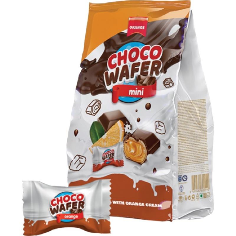 Вафли CHOCO WAFER Orange мини в шоколаде с начинкой Апельсин 140 гр., флоу-пак